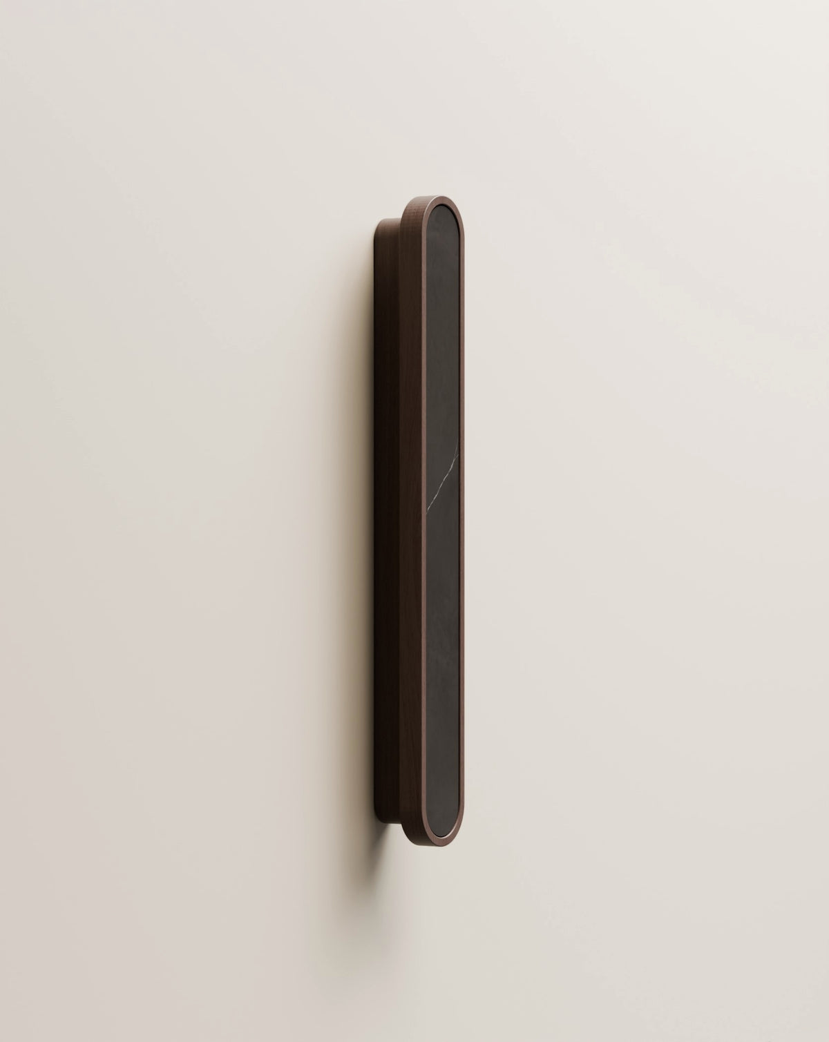 Uchwyt meblowy RODE L The TOP – Emperador / Natural American Walnut – widok 3/4
