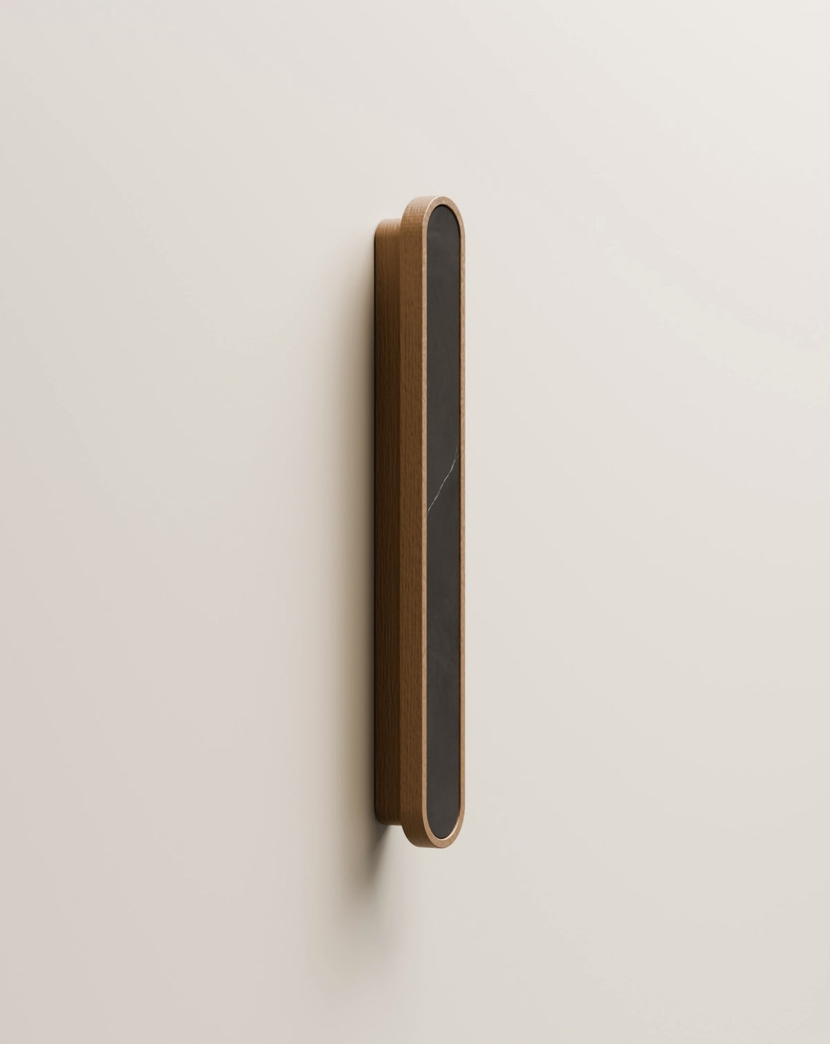 Uchwyt meblowy RODE L The TOP – Emperador / Natural Oak – widok 3/4
